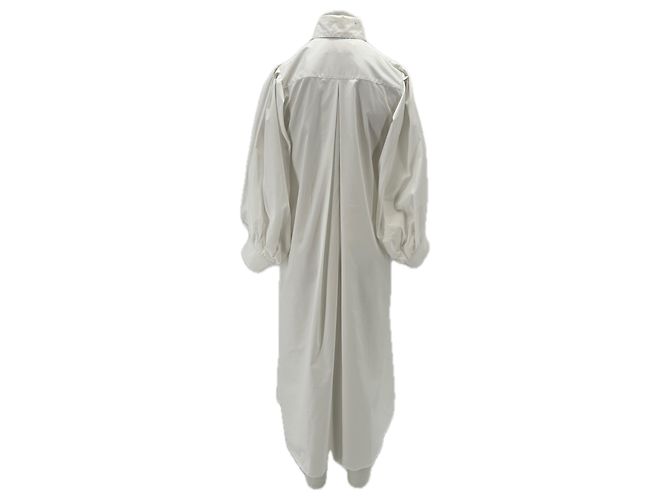 Autre Marque Abito lungo a camicia bianco in cotone HANANE HOTAIT - vista 2
