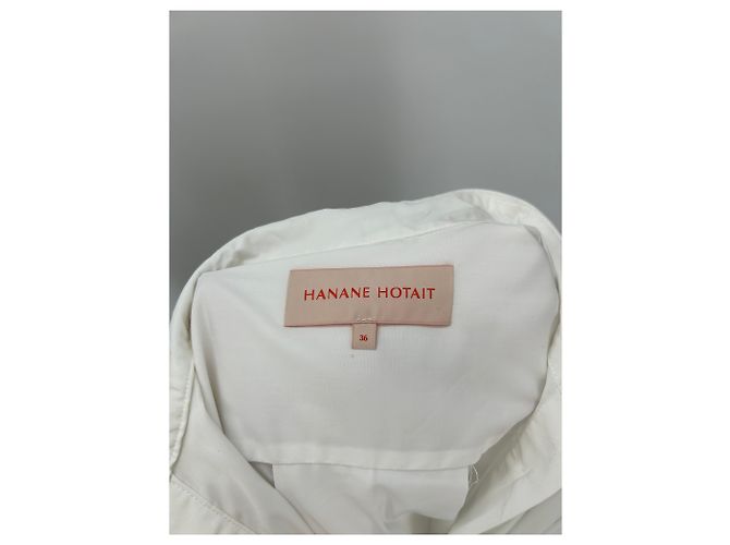 Autre Marque Abito lungo a camicia bianco in cotone HANANE HOTAIT - vista 6