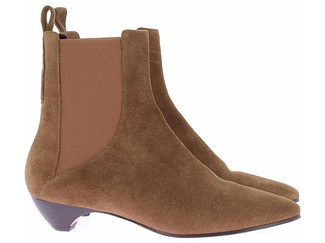 Autre Marque Botines camel de ante Castaño - vista 2