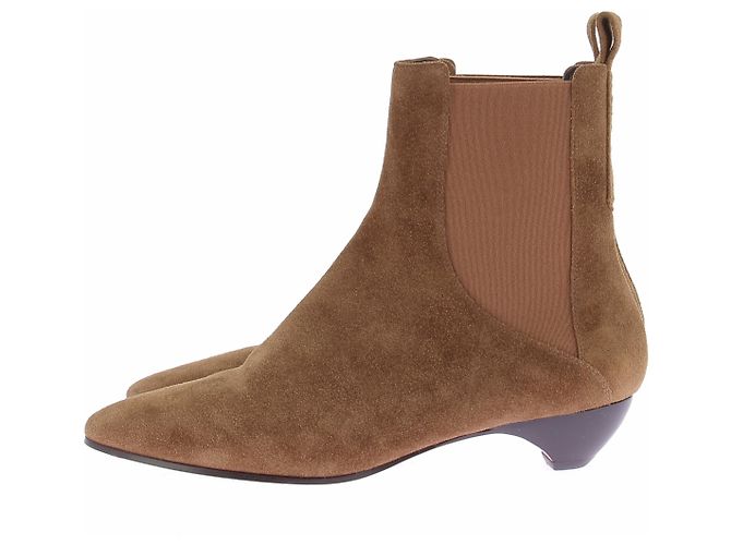 Autre Marque Botines camel de ante Castaño - vista 3