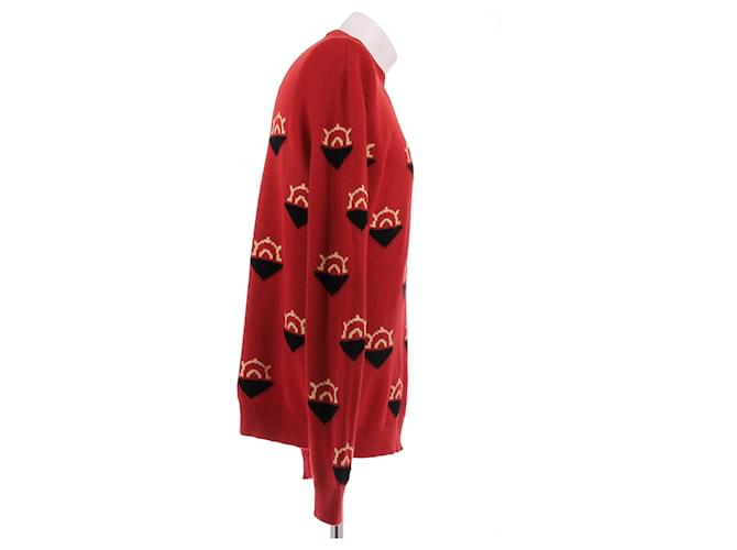 Prada Roter Pullover mit Mustern aus Wolle und Kaschmir - Ansicht 3