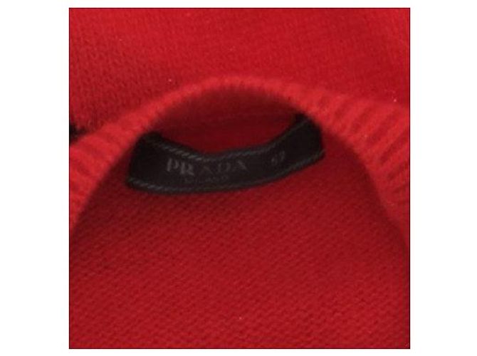 Prada Roter Pullover mit Mustern aus Wolle und Kaschmir - Ansicht 5