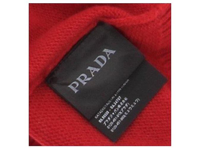 Prada Roter Pullover mit Mustern aus Wolle und Kaschmir - Ansicht 6