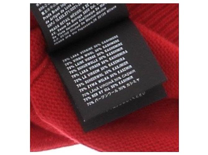 Prada Roter Pullover mit Mustern aus Wolle und Kaschmir - Ansicht 7