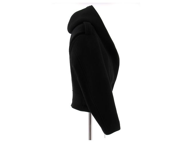 Alaïa Abrigo con capucha negro de lana - vista 3