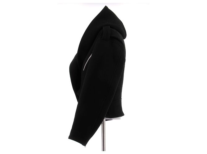 Alaïa Abrigo con capucha negro de lana - vista 4