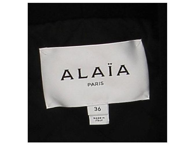 Alaïa Abrigo con capucha negro de lana - vista 5