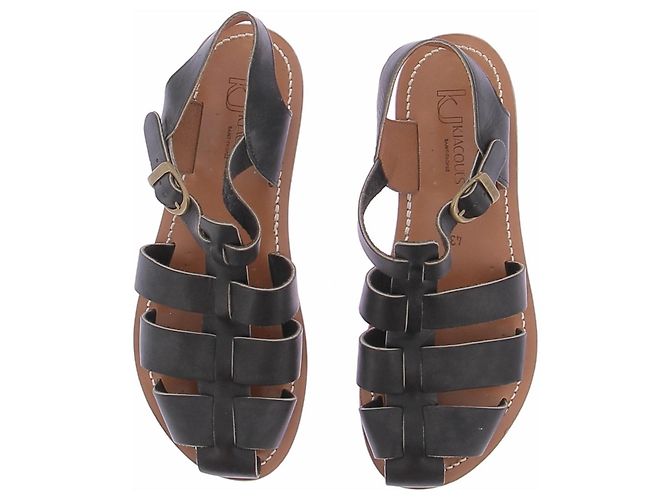 Autre Marque Sandali in pelle nera Nero - vista 6