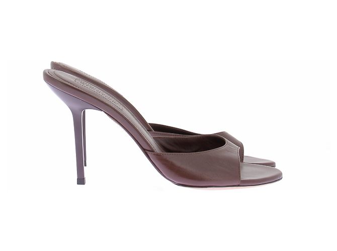 Autre Marque Mule in pelle marrone con tacco - vista 2