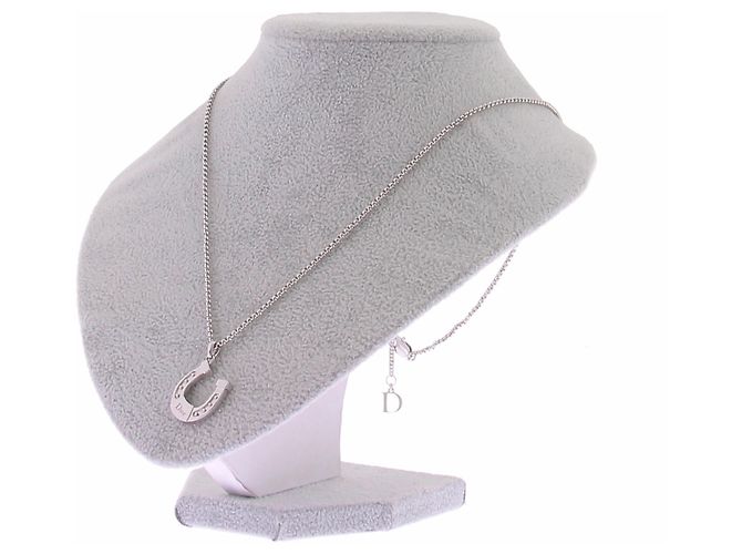 Collana Dior a Ferro di Cavallo Argentata Metallo Argento - vista 5