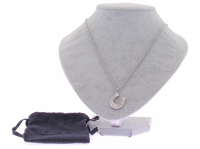 Collana Dior a Ferro di Cavallo Argentata Metallo Argento - vista 6