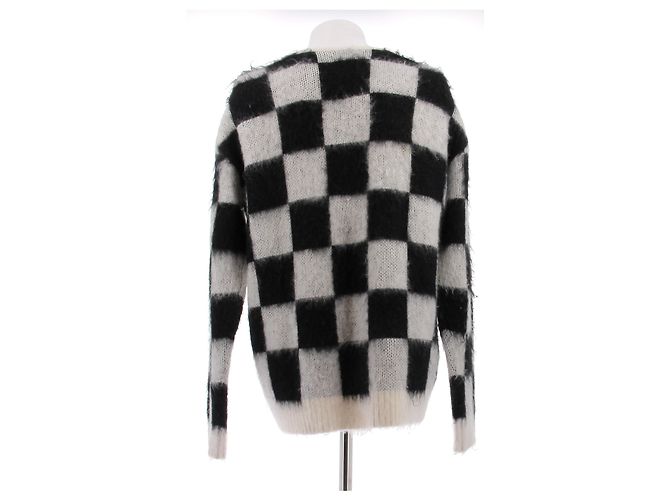 Autre Marque Karierte Mohair-Cardigan Schwarz - Ansicht 2