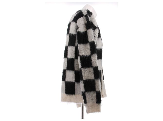 Autre Marque Karierte Mohair-Cardigan Schwarz - Ansicht 3