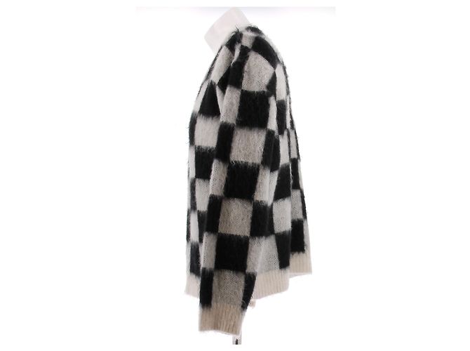 Autre Marque Karierte Mohair-Cardigan Schwarz - Ansicht 4