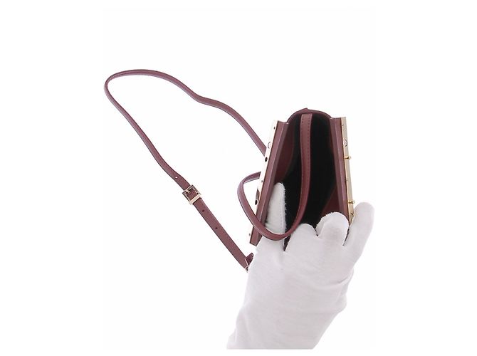 Autre Marque Mini bolso burdeos de cuero - vista 6