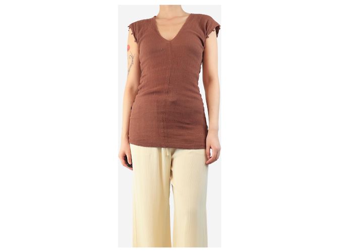 Autre Marque Top sin mangas marrón - talla UK 8 Castaño - vista 3