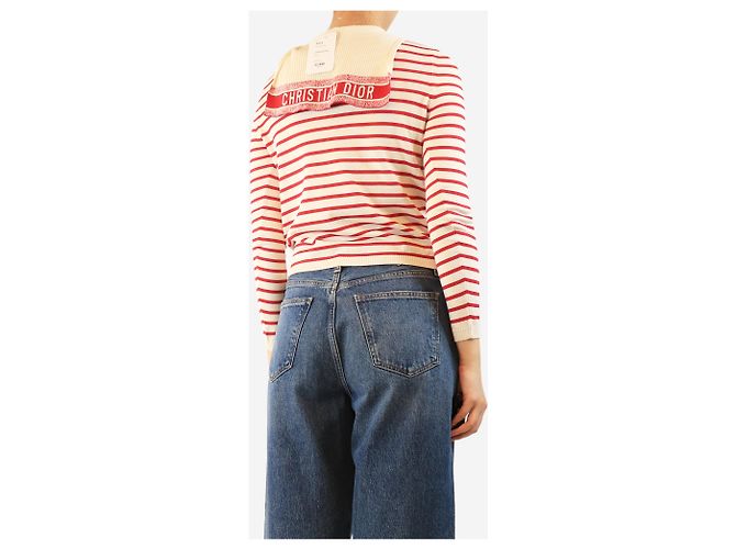 Dior Pull en maille fine à rayures - taille UK 8 Multicolore - vue 2