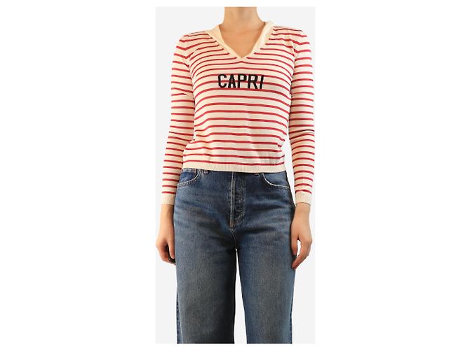 Dior Pull en maille fine à rayures - taille UK 8 Multicolore - vue 3