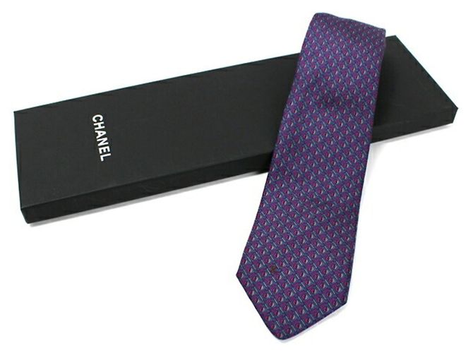 Chanel Silk Blue Ties - view 2
