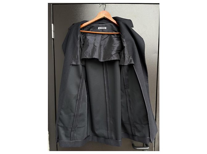 Abrigo de mezcla de lana negro Jil Sander - vista 4