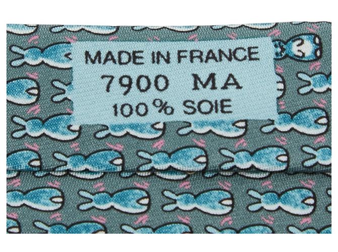 Cravatta Hermès Coniglio, Setà Blu, Donna - vista 3