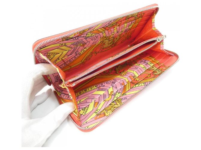 Silk In Portafoglio classico in seta Hermès ASTROLOGIE NOUVELLE Rosa - vista 10
