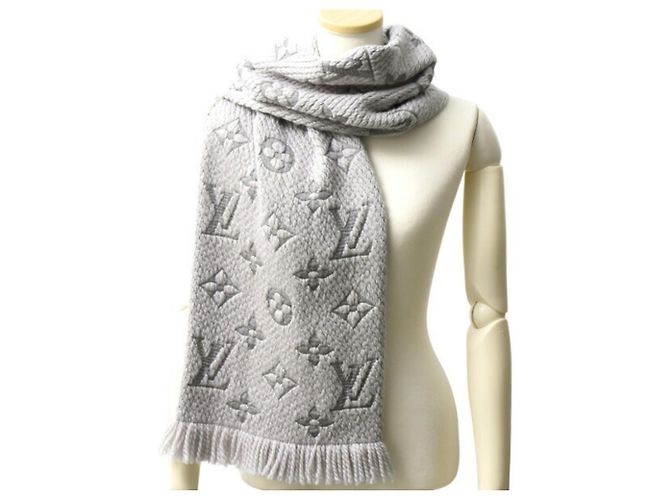 Sciarpa Mania Louis Vuitton per Donne, Lana x Seta, Grigio, Marrone - vista 3