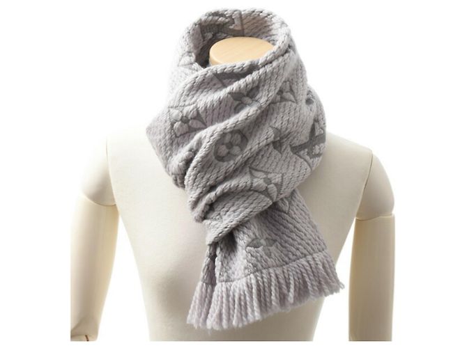 Sciarpa Mania Louis Vuitton per Donne, Lana x Seta, Grigio, Marrone - vista 9