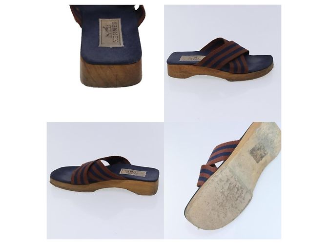 Hermès Leder Sandalen von Hermes Blau - Ansicht 3