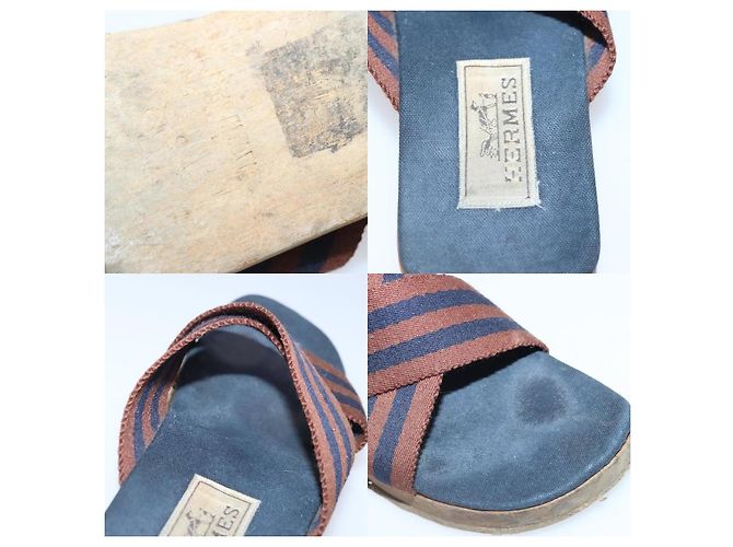 Hermès Leder Sandalen von Hermes Blau - Ansicht 4