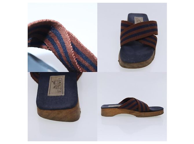 Hermès Leder Sandalen von Hermes Blau - Ansicht 5
