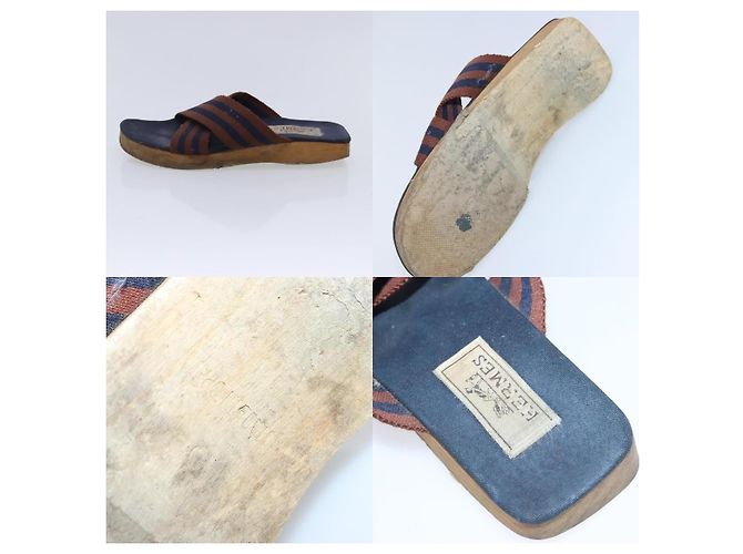 Hermès Leder Sandalen von Hermes Blau - Ansicht 6