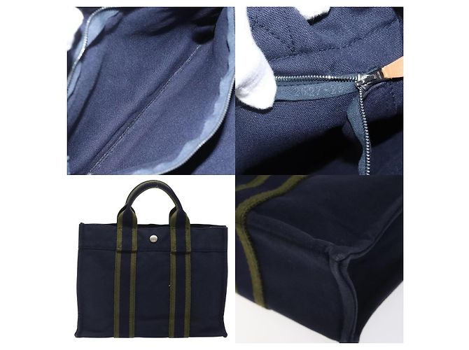 Borsa Hermès Fourre Tout PM Blu - vista 5