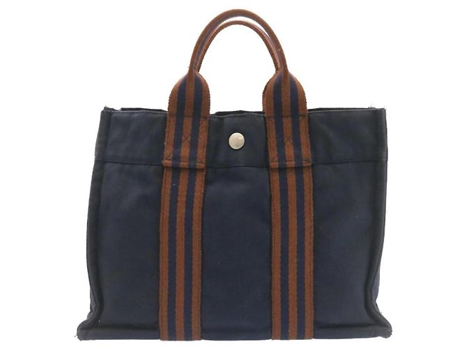 Borsa Hermès Fourre Tout PM Blu - vista 2