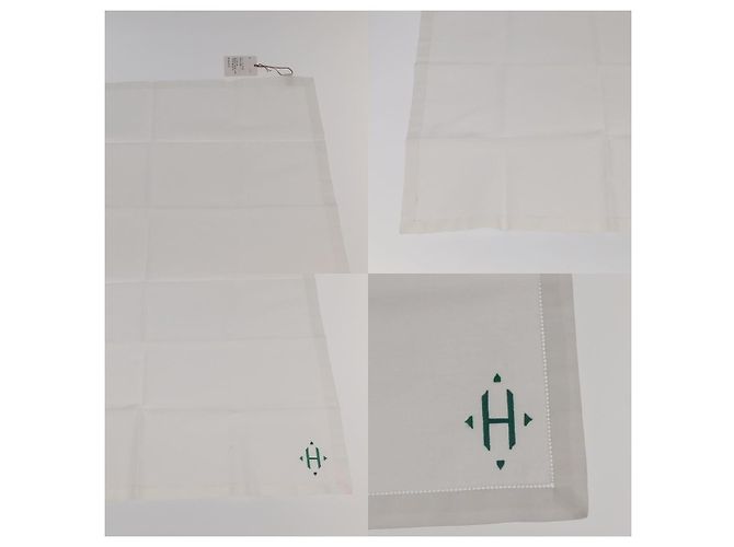 Hermès Hermitage Taschentuch Weiß - Ansicht 3