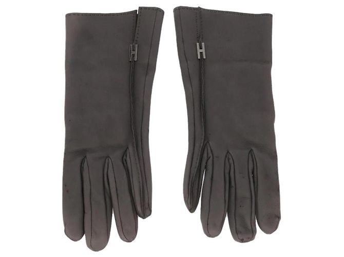 Luvas de couro cinza Hermès - vista 2