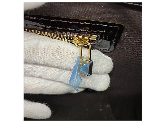 Borsa Louis Vuitton Vernis Wilshire PM Bordò - vista 8