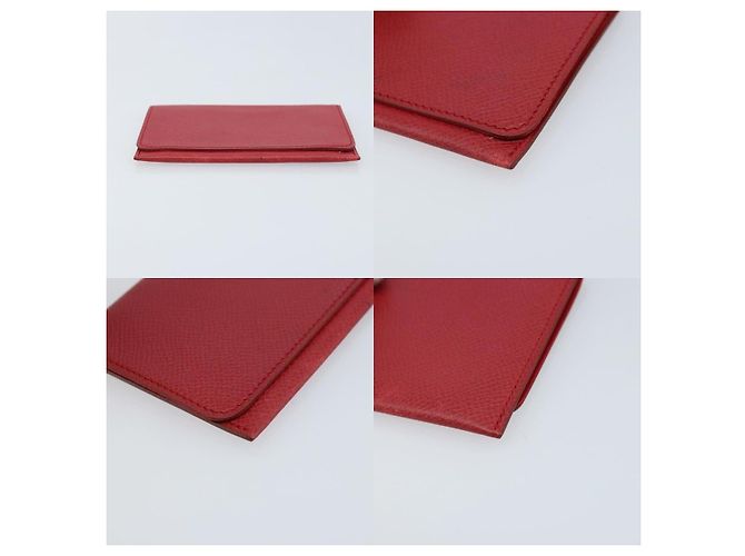 Hermès Hermes Card Case Leather Red - view 4
