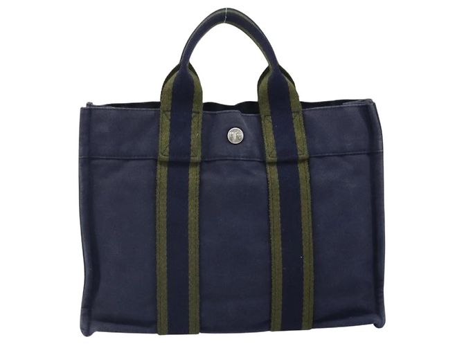 Borsa Hermès Fourre Tout PM Blu - vista 2