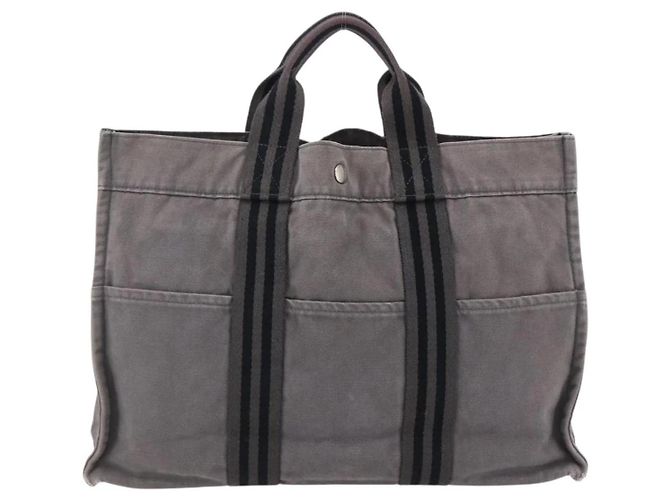 Borsa Fourre Tout MM di Hermès Grigio - vista 2