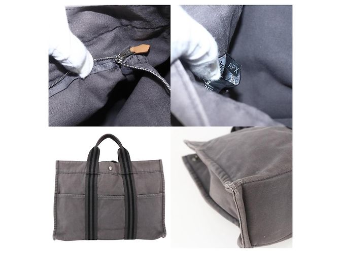 Borsa Fourre Tout MM di Hermès Grigio - vista 5
