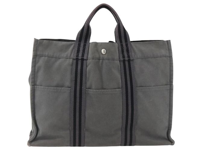 Borsa Fourre Tout MM di Hermès Grigio - vista 2