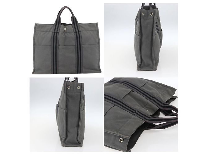 Borsa Fourre Tout MM di Hermès Grigio - vista 3