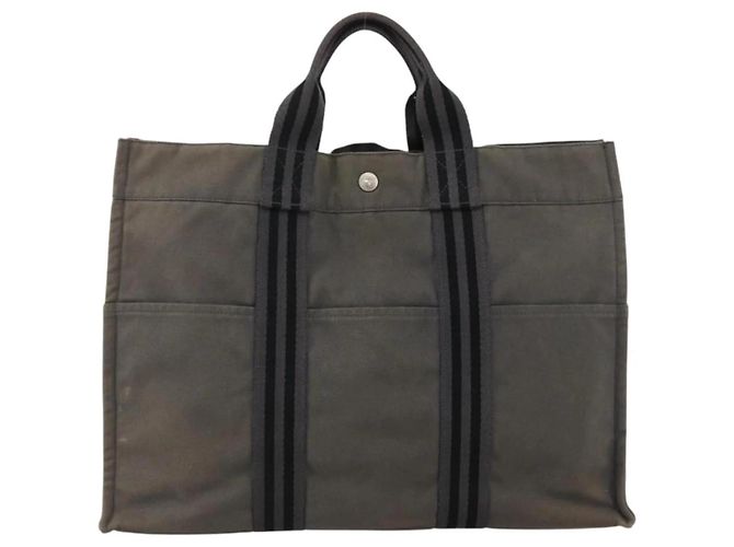 Borsa Fourre Tout MM di Hermès Grigio - vista 2