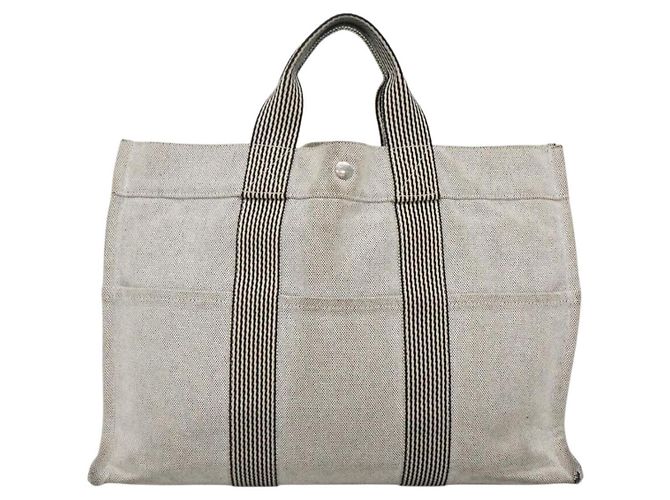 Borsa Fourre Tout MM di Hermès Grigio - vista 2