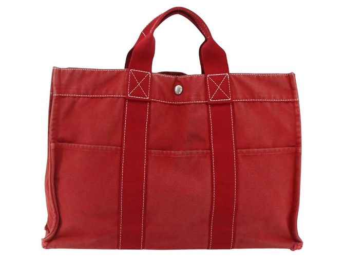 Borsa Hermès Deauville MM Rosso - vista 2