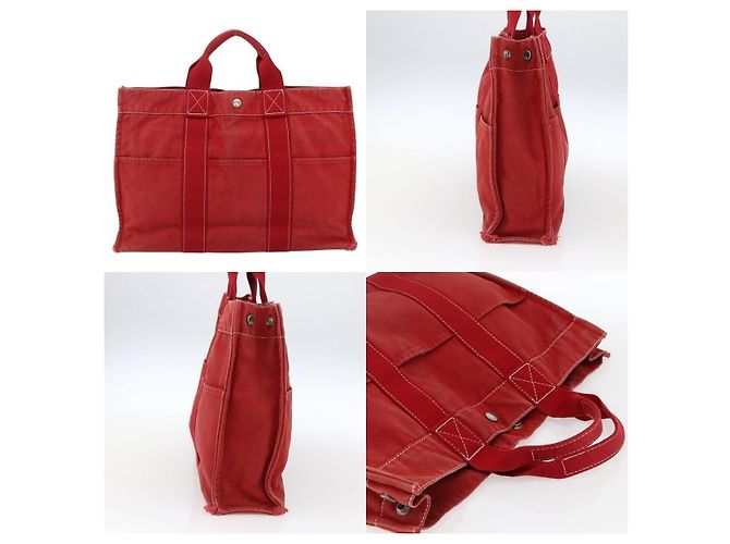 Borsa Hermès Deauville MM Rosso - vista 3