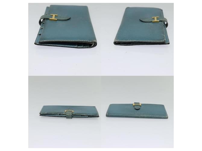 Hermès Bean Lang Wallet Blau - Ansicht 3