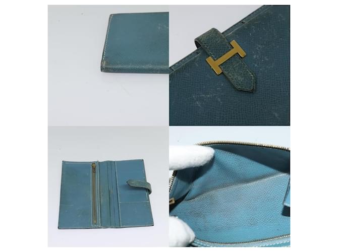 Hermès Bean Lang Wallet Blau - Ansicht 4