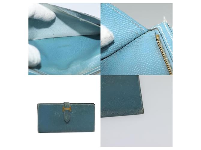 Hermès Bean Lang Wallet Blau - Ansicht 5